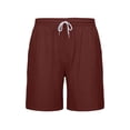 thumbnail image 4 of Busydd Men's Shorts Trendy Solid Color Knee Length Denim Look Summer Shorts Comfortable Drawstring Elastic Waist Casual Shorts with Pockets 4XL, 4 of 7