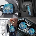 thumbnail image 4 of Uorisanigo Blue Turtle Car Seat Cover Full Set for Men, with Center Console Pad Steering Wheel Cover Gear Shift Covers Handbrake Seat Belt Shoulder Pad Coasters Key Chains, 18 Pieces Car Decor, 4 of 7
