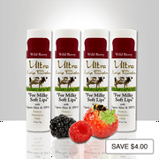 Wow! Ultra Lip Balm 4-Pack | Wild Berry Flavor  | Best Moisturizer for Dry Lips
