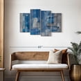 thumbnail image 3 of Elephant Stock Gray And Blue Layers Wall Art - Horizontal Multi Panel Canvas - Living Room Wall Decor - Abstract Multi Panel - Gray And Blue Decor - 43" x 27", 3 of 8