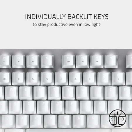 Razer BlackWidow Lite - Keyboard - backlit - USB - QWERTY - US - key switch: Razer Orange - mercury white