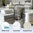 thumbnail image 5 of Birdcage-Style Concealed Toothbrush Holder Sliding Lid Bathroom Counter Organizer Tooth Brush Holder for Bathroom 360 Rotating Waterproof Dustproof Makeup Brushes Storage for Vanity (White), 5 of 5