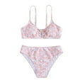 thumbnail image 3 of ATOGUTA Girl One Piece Swimsuit V Neck Cutout High Waist Bikini Set Pink, Sizes 8-14, 3 of 5