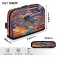 thumbnail image 3 of Standing Pencil Case with Base Large Capacity Stationery Pouch Pen Bag with Zipper for Women Men Colorful Flowers and Planets, 3 of 7