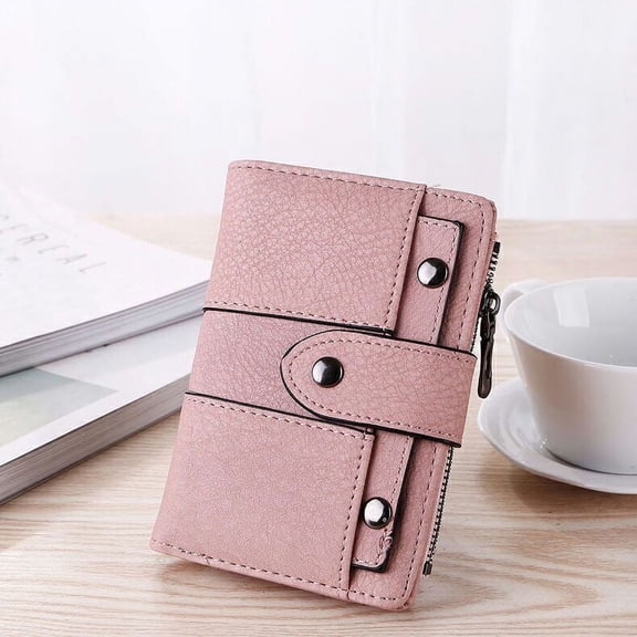 Women Wallet Clutch Organizer, RFID Bifold PU Leather Zipper Wallet Coin Purse for Cash and Cards, Portable Fashionable