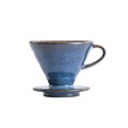 thumbnail image 1 of Goteador de café V60 de cerámica, cono para pour-over, alta temperatura, esmalte azul, pequeño, 1 of 8