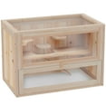 thumbnail image 2 of PawHut 2-Level Hamster Cage with Openable Top, Door, Shelf, Ladder, Natural, 2 of 9