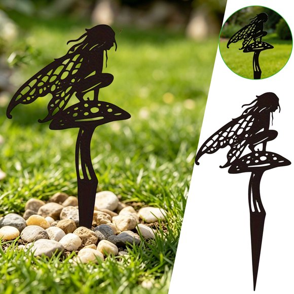 Yrmaups Metal Cemetery Memorial Plaques for Remembrance, Durable Grave Marker Script, Heart Accents Outdoor Ground Stake for Cemetery, Garden, Memorial Tribute