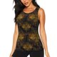 thumbnail image 1 of Balery Gold Dragonfly Mandala Camiseta sin mangas estampada ligera para mujer, tops de entrenamiento sin mangas, camisetas de yoga transpirables de secado rápido.-XX-Large, 1 of 7