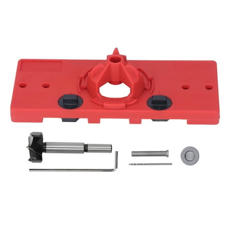 

2024 Hinge Hole Saw Jig ABS Concealed Hinge Drilling Guide Locator Positioner Tool for Bench DrillRed