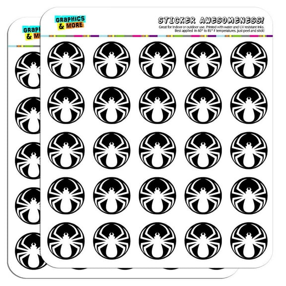 Spider White Black Widow 1" Scrapbooking Crafting Stickers