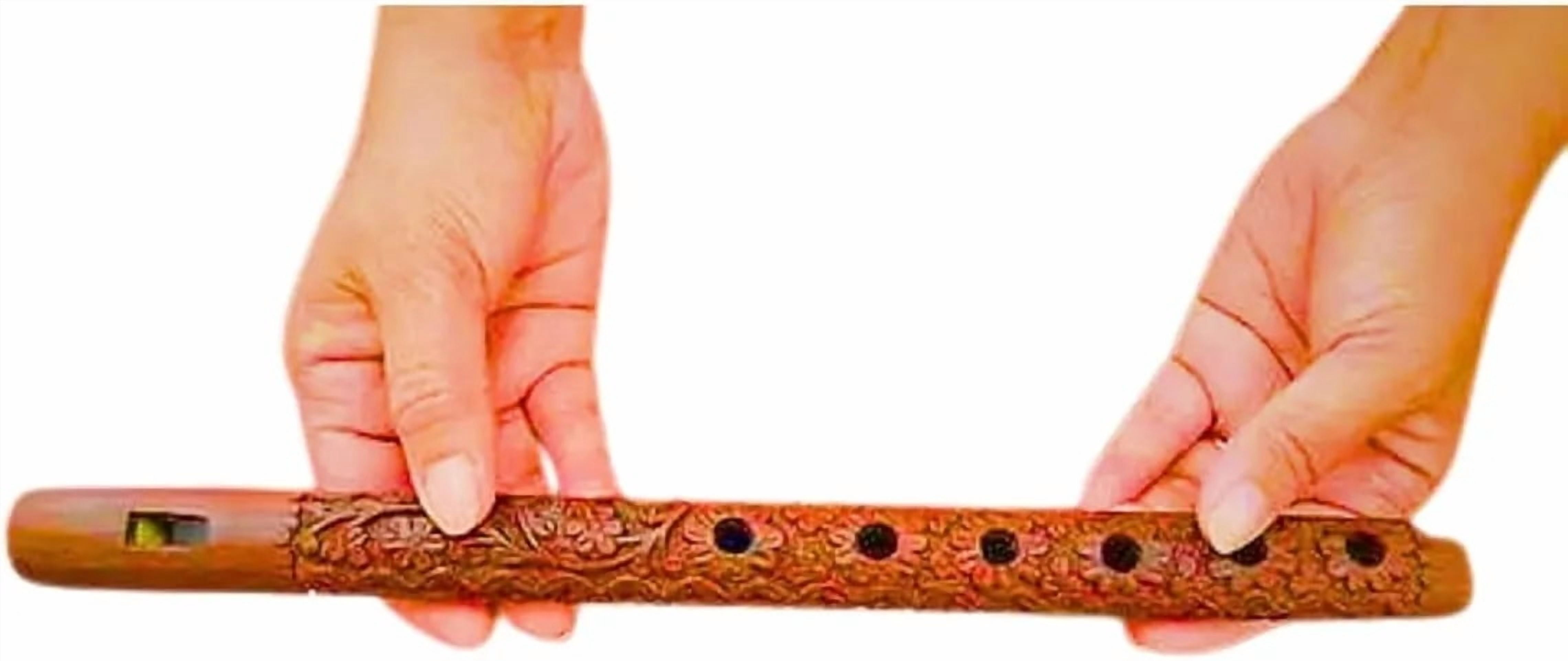 Handcrafted Wooden Flute/Bansuri Woodwind Flute Musical Mouth Instrument (Size-13 Inch Approx.)