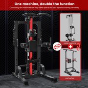 LNOW Home Gym Station, 6-in-1 LAT Pull Down & Row Cable Machine with High/Low Pulley, Leg Support | Back & Body Workout for Home Gym Training