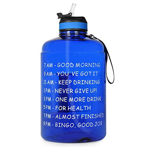 Opard 1 Litre Motivational Water Bottle with Time Markings to Drink Reusable Plastic Bottle with BPA Free Tritan for Gym and Sports 