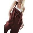thumbnail image 3 of LUXUR Combinaisons pour Femmes Combinaison une Pièce Couleur Unie Salopette Sans Manches Pantalon Classique avec Poches Pantalon une Pièce Café m, 3 of 3