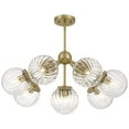 thumbnail image 2 of Possini Euro Design Possini Euro Halloran 28"W Brass Fluted Glass 8-Light Pendant Light, 2 of 9