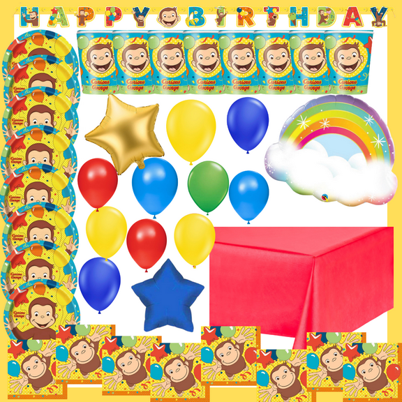 Curious George Birthday Party Supplies, 47 Pieces