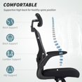 thumbnail image 3 of Ergonomic Mesh Office Chair with Adjustable Headrest & Lumbar Support - Black Task Desk Chair for Home Office, Dorm & Study - Space-Saving Design, 3 of 7