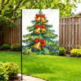 thumbnail image 1 of Bandera Navideña para Jardín | Decoración Navideña de Doble Cara | Bandera de Poliéster Lavable para Porche | Diseño de Árbol de Navidad Invernal | Resistente a La Intemperie | Decoración para Patio,, 1 of 4