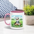 thumbnail image 2 of Happy Easter Hello Spring Old English Sheepdog Playing Football 11oz Accent Two-tone Mug Dog Lover Coffee Tea Cup - 13003, 2 of 5