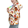 thumbnail image 2 of Kdxio Thanksgiving Turkey Leaves Print Womens Oversized Hoodies Sweatshirts Hooded Pullover Tops Sweaters Casual-X-Large, 2 of 7