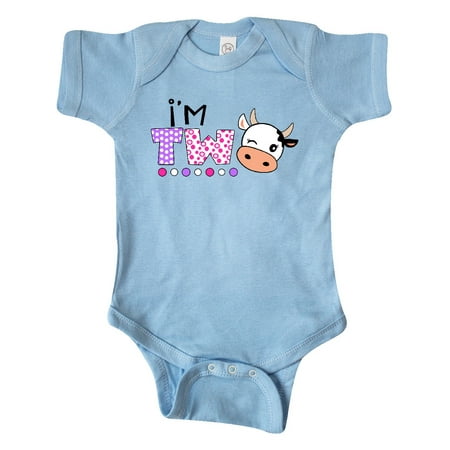 

Inktastic I m 2 Cute Cow and Polka Dots Gift Baby Boy or Baby Girl Bodysuit