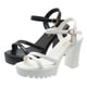 thumbnail image 4 of MKLEKYY Sandalias para Mujer, Sandalias de Mujer, Moda, Nuevo Patrón, Color Sólido, Punta Abierta, Transpirables, Suela Gruesa, Tacón Grueso, Tacón Alto, Zapatos Cómodos de Verano Versátiles, 4 of 4