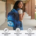 thumbnail image 6 of Yuyamidu Blue Butterfly Backpack for Girls 10-12 5th Grade 17 Inch Lightweight Multiple Compartments Bookbag with Padded Shoulder Straps Back to School, 6 of 8
