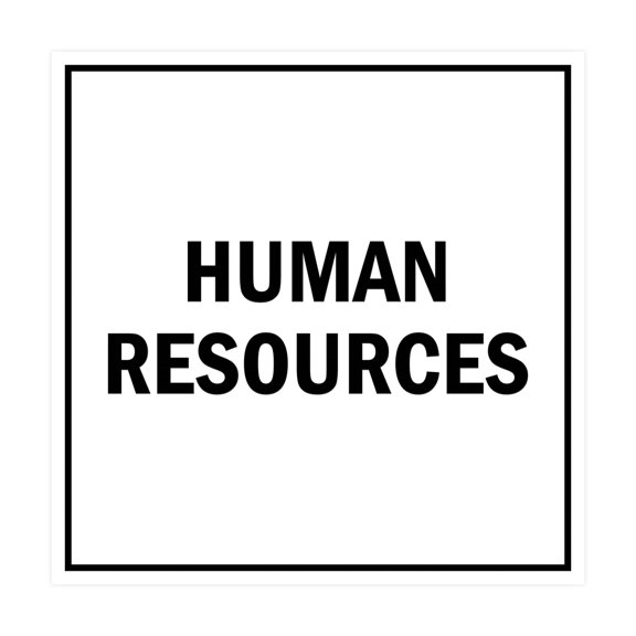 Square Human Resources Sign (White) - Medium