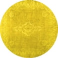 thumbnail image 1 of Ahgly Company Indoor Round Abstract Yellow Contemporary Area Rugs, 8' Round, 1 of 4