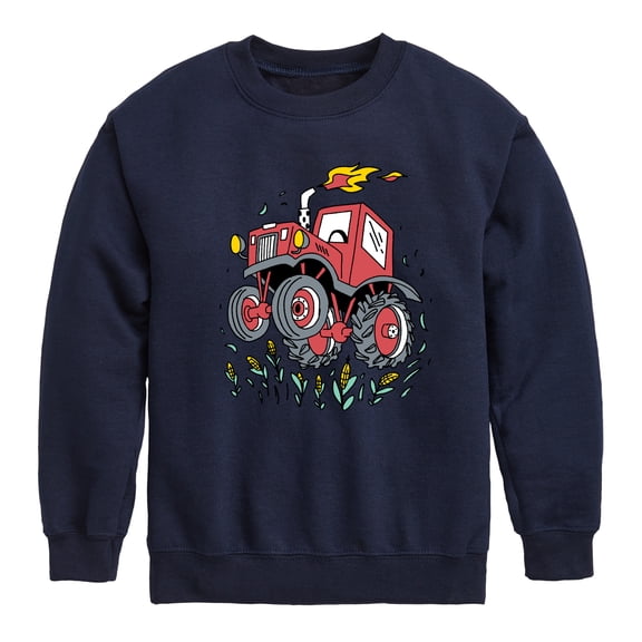 Instant Message - Monster Tractor - Toddler & Youth Crewneck Fleece Sweatshirt
