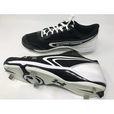 New Under Armour 1230373 Men s 11 Ignite III Low CC Black/White Baseball Cleats