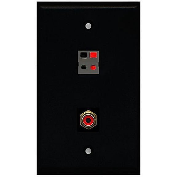 RiteAV - Black 1 Port RCA Red 1 Port Speaker Wall Plate