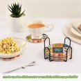 thumbnail image 5 of Yayeee 6 PCS Drink Coasters with Holder Set Woven Absorbent Round Tabletop Hot Pad, Floral Patterns, 5 of 7