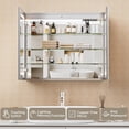 thumbnail image 5 of Bathroom Mirror Cabinet, Akaber 34"x28" Medicine Cabinet with Double-Side LED Lights, Anti-Fog, 5 Mirrors, Dimmable Sensor Light & Outlets, Recessed/Wall Mount, 5 of 8