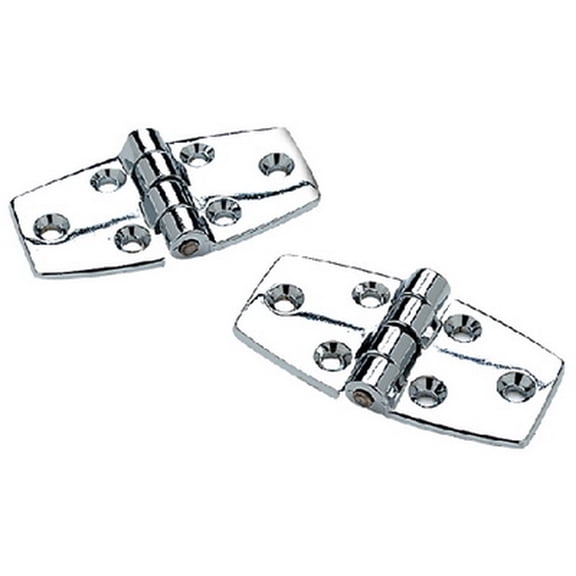 Seachoice 50-34241 (2) 3" x 1-1/2" Chrome Plated Zinc Utility Hinges with 120 Degree Opening