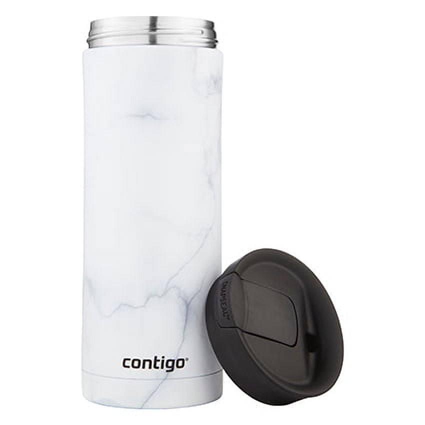 Contigo Couture Huron Stainless Steel Travel Mug with SNAPSEAL Lid White Marble, 20 fl oz.