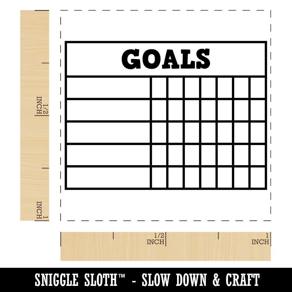 Goals Weekly Habit Tracker Grid Fill-In Self-Inking Rubber Stamp Ink Stamper - Fuchsia Ink - Small 1 Inch