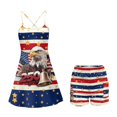 thumbnail image 2 of KEIAHUAN 250th USA Anniversary Womens Tennis Dress with Pocket Elastic Eagle Spaghetti Strap Golf Dresses with Shorts Moisture Wicking Golf Outfits Set Backless Athletic Dresses X-Small, 2 of 7