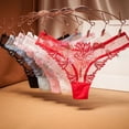 thumbnail image 4 of Tanga de encaje transparente para mujer, lencería Sexy con flores bordadas, ropa interior tentación de cintura baja, Tanga sin costuras, 4 of 5
