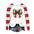 thumbnail image 2 of ZRGHAOYLQ Long Sleeve Sparkly Sequin Pullover Top Womens Christmas Bow Print Sweatshirt Christmas Crewneck Sweatshirts for Christmas Gifts Fall Winter Raglan Sleeve Christmas Holiday Shirts Tops, 2 of 5