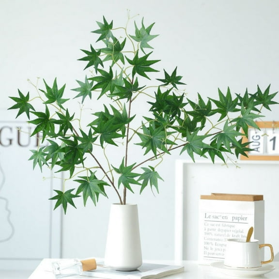 SDJMa Artificial Japanese Maple,Fake Fall Leaves Stems Plants,Plastic Plants Simulation Maple Leaves,Fall Leaves Stems Greenery Faux Branches for Vase Filler Home Office Decoration