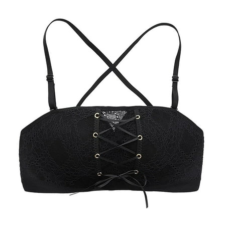

Sports Bras for Women Push-Up Bralettes Solid Print Black M 1-Pack