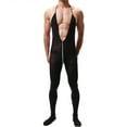 thumbnail image 4 of Penkiiy Body Stockings Crotchless Men's One-piece Stockings Buttocks Wrapped Perspective Suspenders Zippered Stockings Sexy And Funny Underwear Stockings Black Tights, 4 of 6