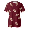 thumbnail image 4 of TSADFHJI Hauts Femmes Tendance Sortie T-Shirt Décontracté Imprimé Cool Manches Courtes Col Rond Blouse L Rouge, 4 of 5