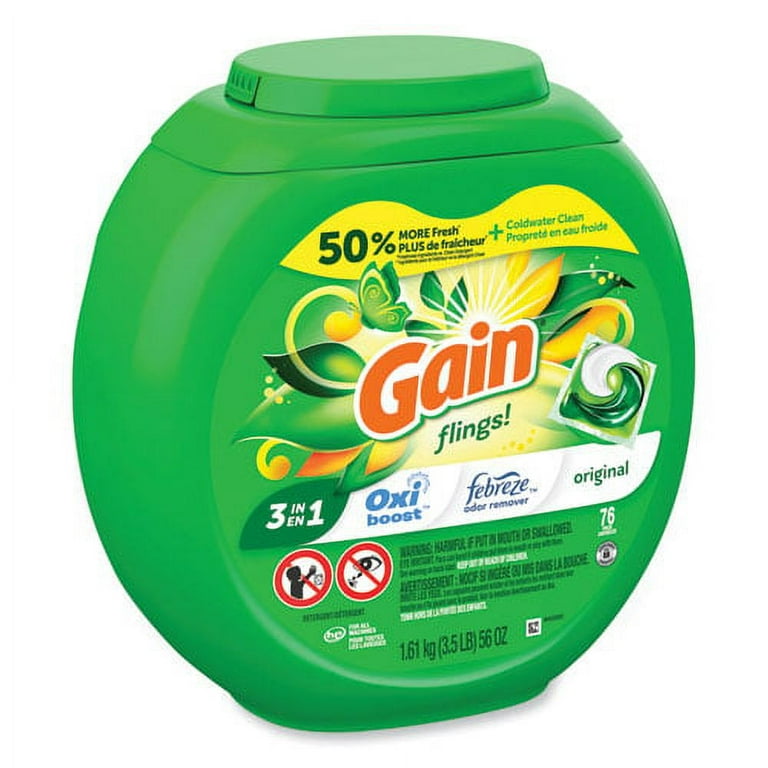 Flings Detergent Pods, Original, 76 Pods/Tub Flings Detergent Pods, Original, 76 Pods/Tub