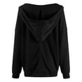 thumbnail image 5 of Tiweut Casual Hoodies Womens Knit Long Sleeve Pullover Loose Fit Warm Lined Sweatshirt Everyday Wear Blouses Black,L, 5 of 5