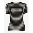 thumbnail image 3 of Free Assembly Women's Ribbed Crewneck Tee with Short Sleeves, Sizes XS-XXXL, 3 of 7