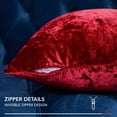 thumbnail image 6 of Deconovo Crushed Velvet Pillow Covers Christmas Decorations Red Square Pillow Covers Pack of 2 for Sofa 16 x 16 inch, 6 of 7