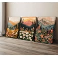 thumbnail image 3 of 3 Pcs Boho Daisy Mountain Canvas Wall Art Abstract Flower Wildflower Sunset Paintings Pictures Wall Decor Colorful Floral Botanical Landscape Poster Print Artwork for Living Room Bedroom Und, 3 of 7